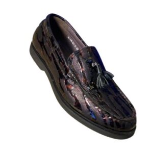 The Tassel Loafer (Oxblood Crocodile Print)
