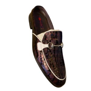 The Two-Tone Exotic Loafer (Oxblood Croc & White Trim)