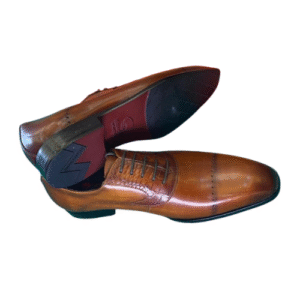 The Hand-Finished Pin-Dot Oxford (Tan/Brown)
