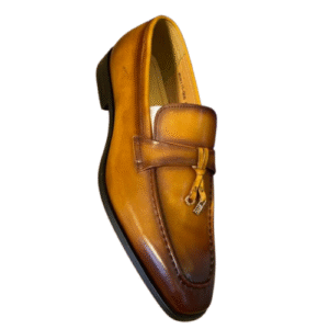The Patina Leather Tassel Loafer (Tan with Dark Toe)