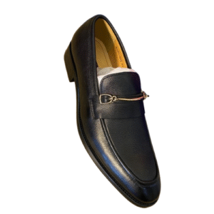 The Grained Leather Bit Loafer (Black with Gold-Tone Bit)