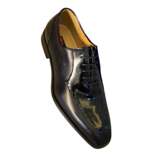 The Stitched Cap-Toe Oxford (Black Polished Leather)